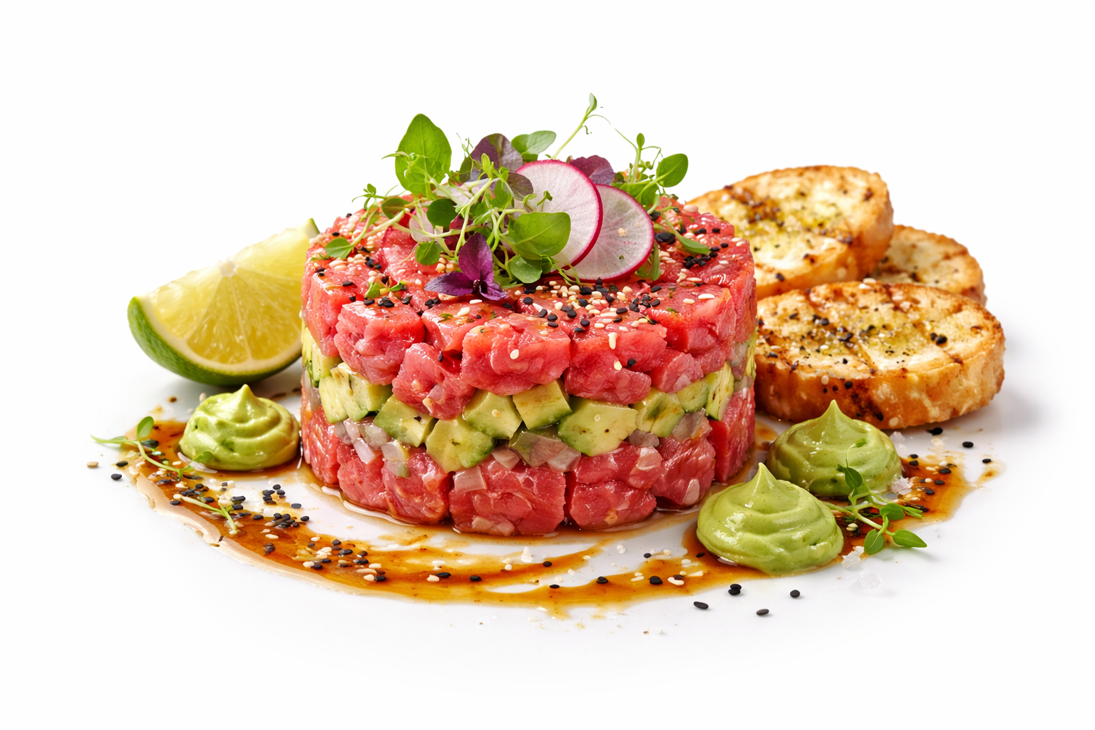 Ein Gourmet-Thunfisch-Tartar-Turm