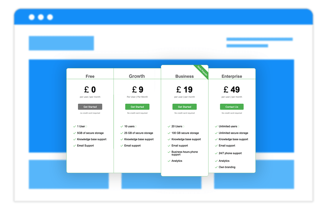 Pricing Table