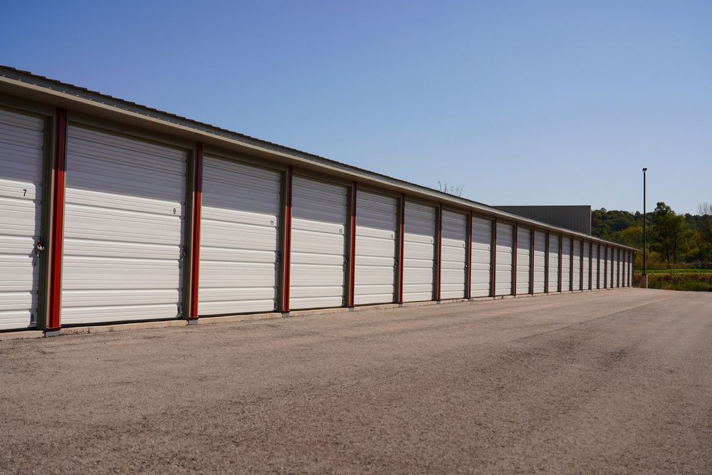 White Storage Units with Red Partitions