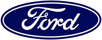 Ford logo in white script on a blue oval background