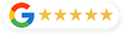 Google logo with five gold stars in a rating badge