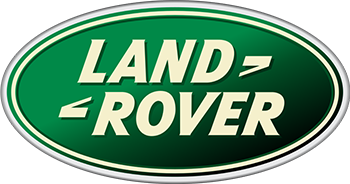 Land Rover logo in white text on a green oval emblem with a silver border