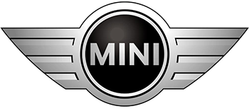 MINI logo with silver wings and black circular center