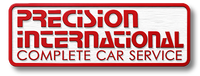 Precision International Complete Car Service logo in red text on a white background