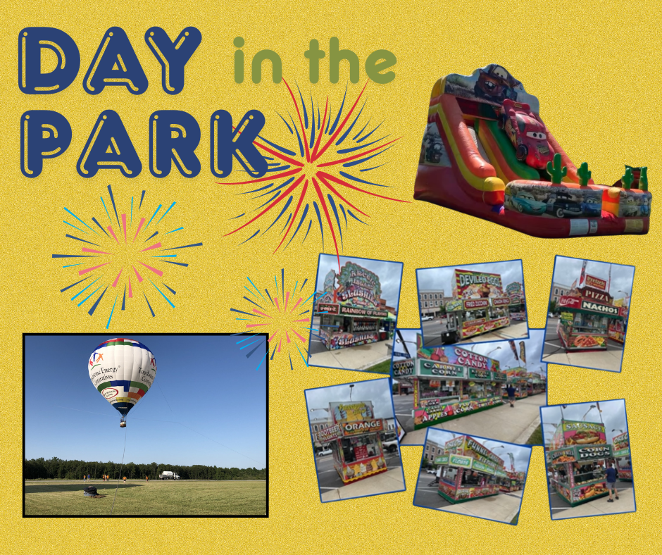 Fireworks, hot air balloon, midway food