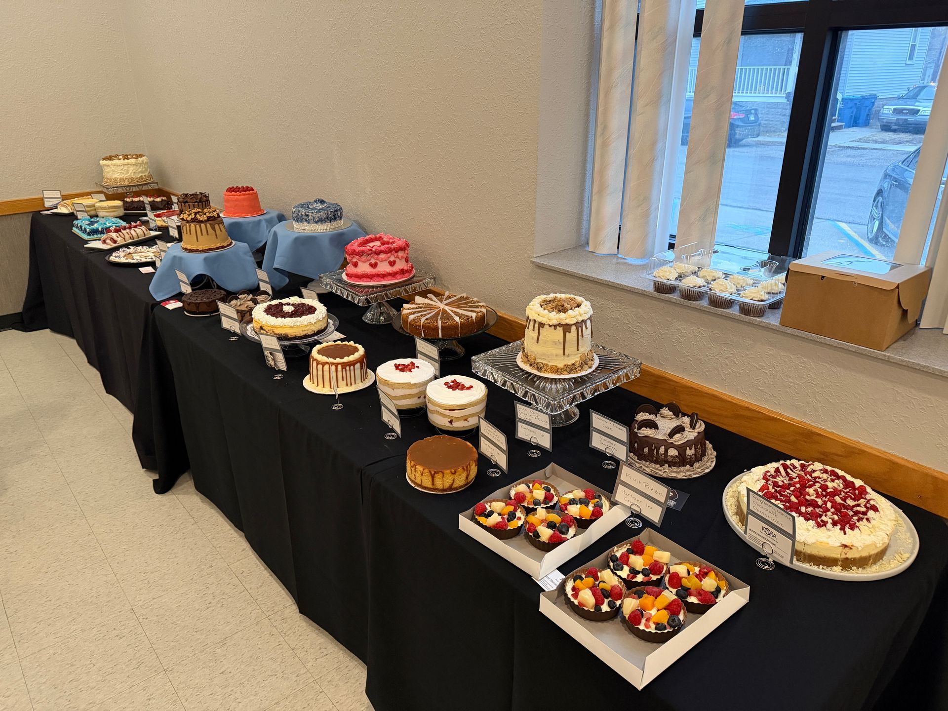 Table full of desserts