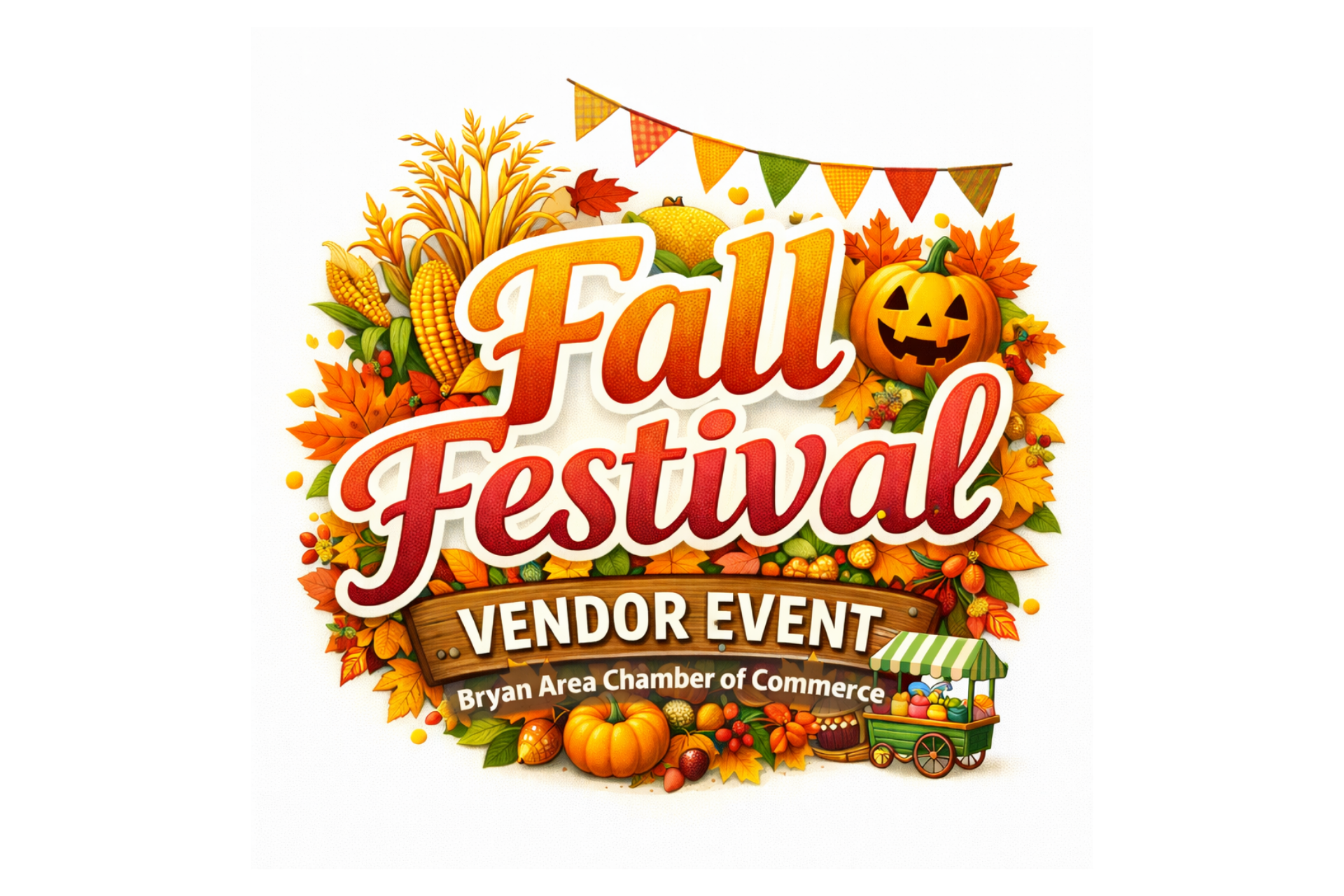 Bryan Area Chamber of Commerce Fall Fest Logo with the text Vendor event.