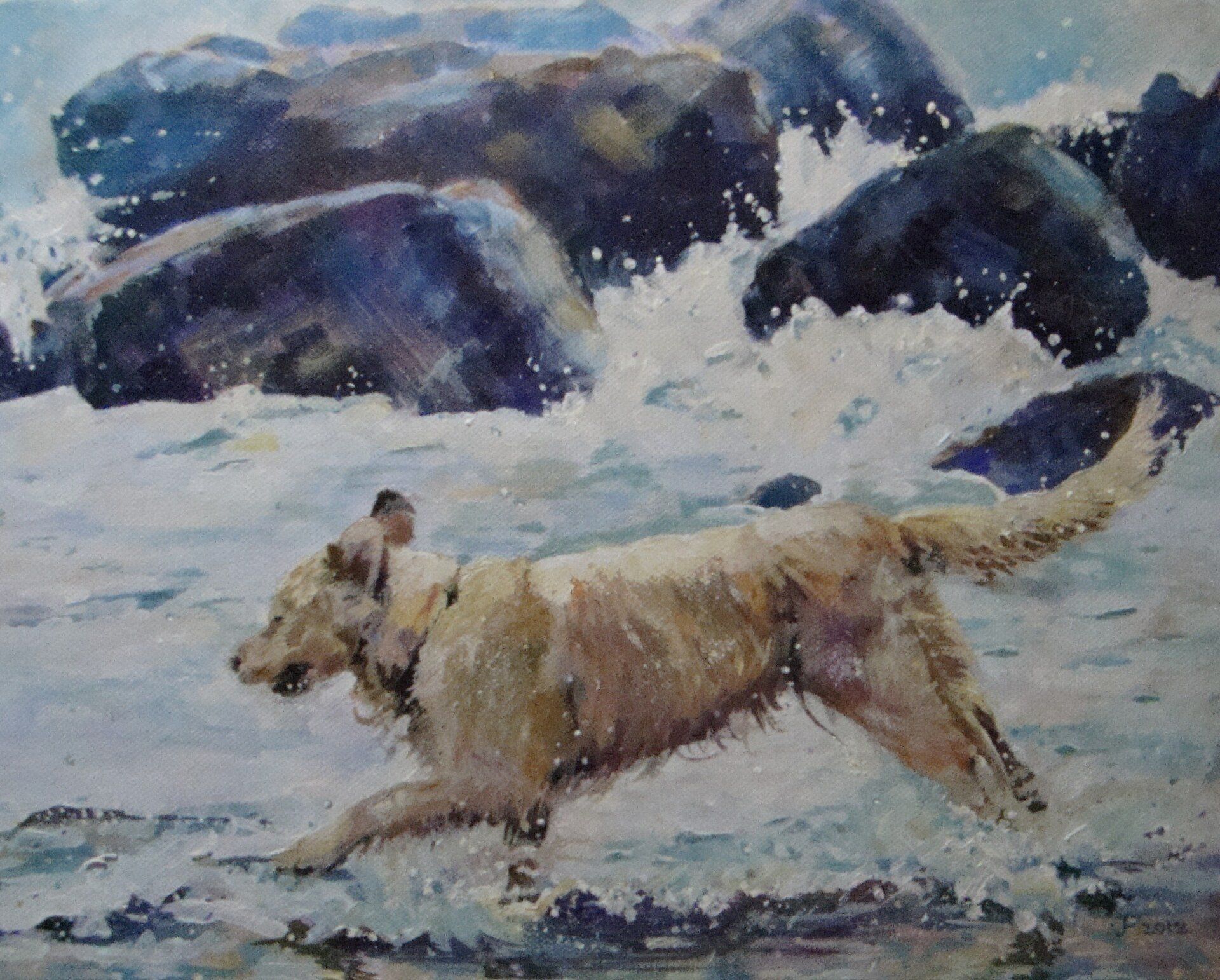 Golden retriever painting