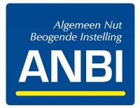 Een blauw bord met het woord anbi erop