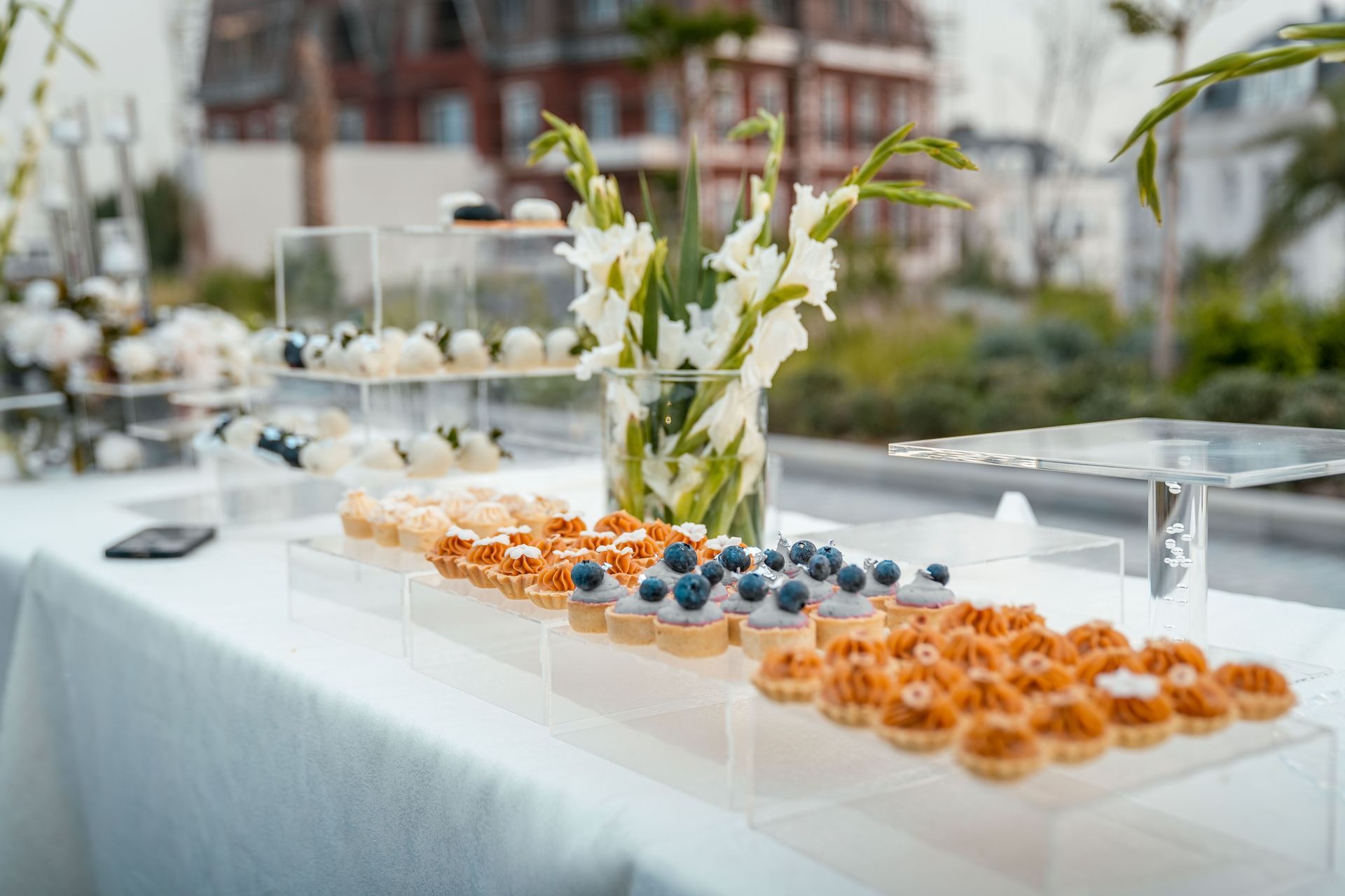 desserts on table for private event