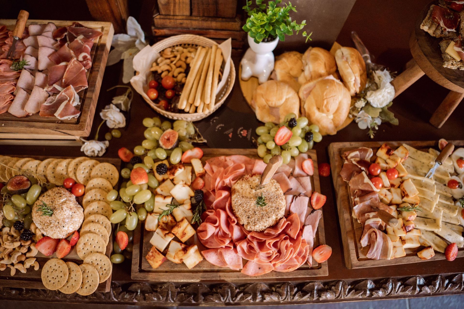 food on table for private events