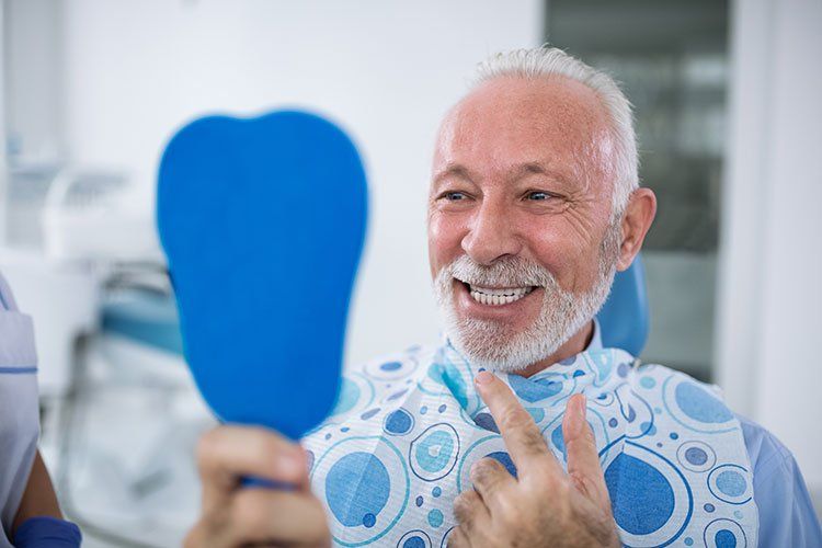 man receiving dental x-rays