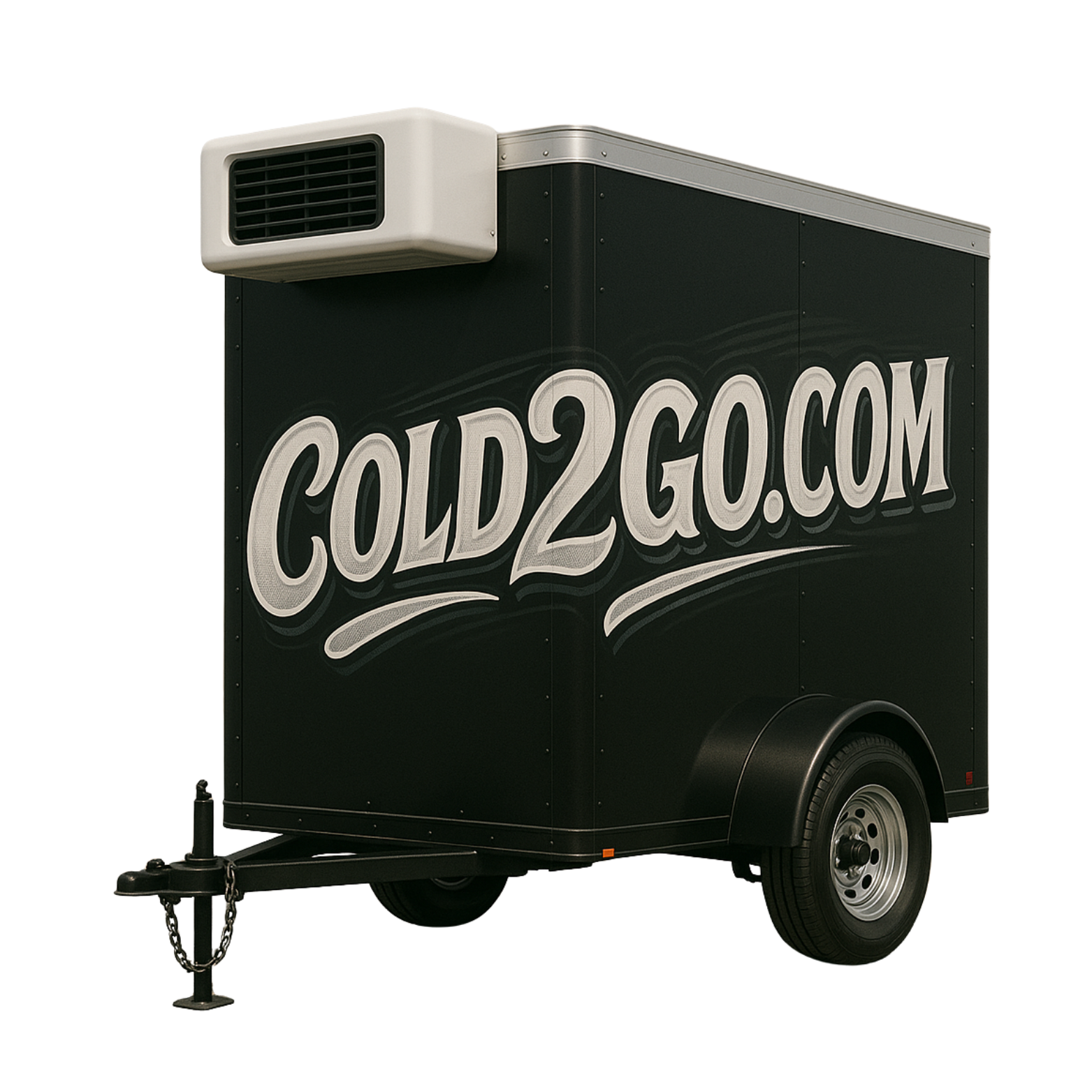 Black refrigerated trailer with