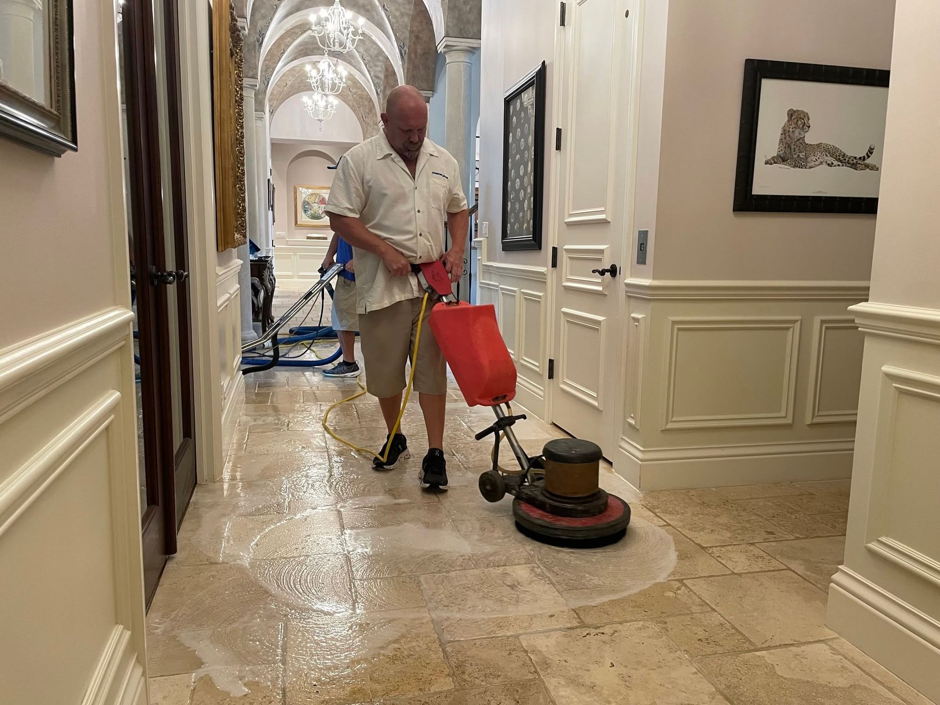 Marble and natural stone floor restoration in Palm Beach County