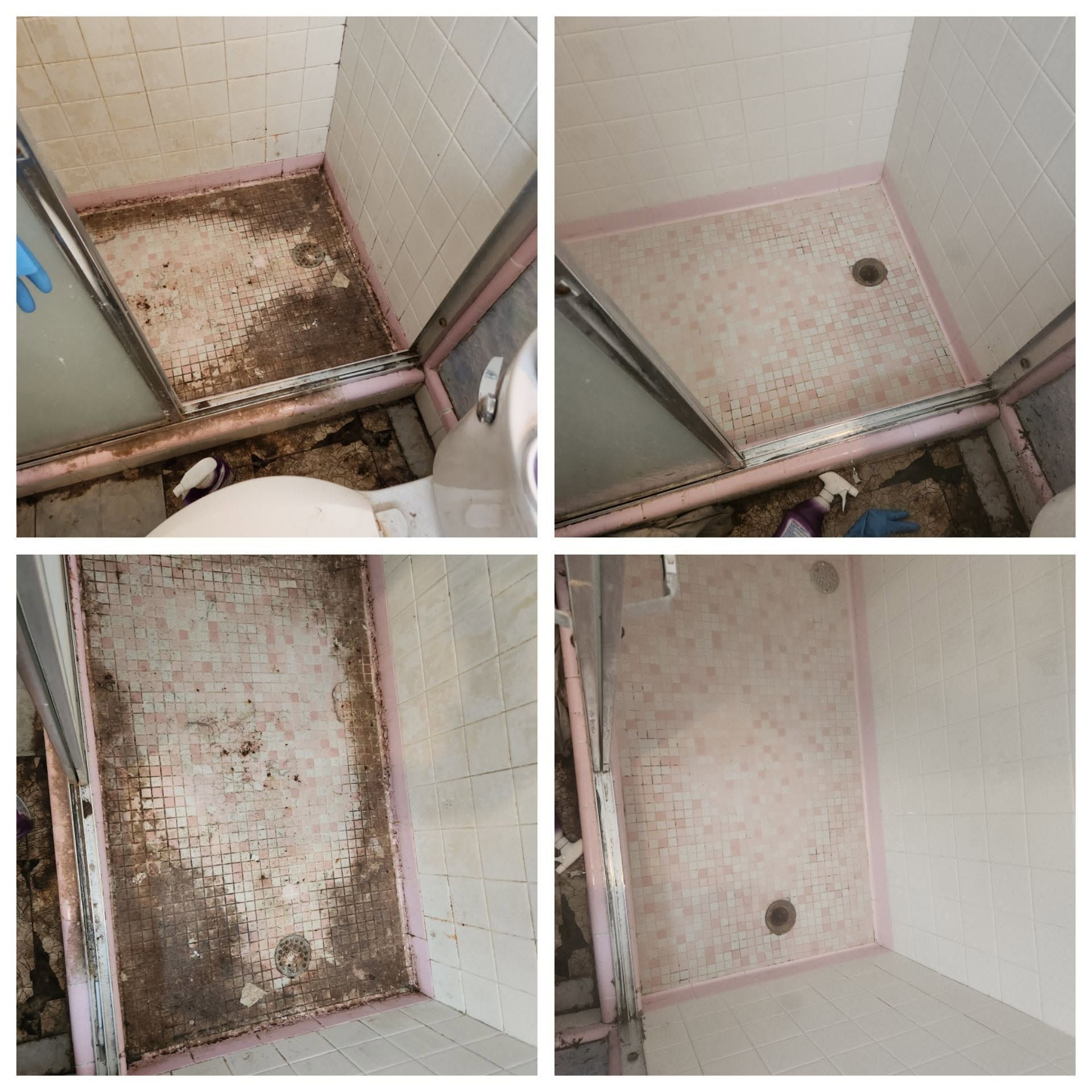 Shower wall and glass door cleaning by Superclean Services