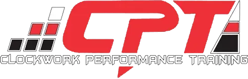 CPT Clockwork Performance Training logo in red, gray, and black on a white background