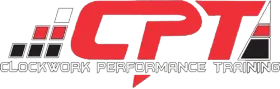 CPT Clockwork Performance Training logo in red, gray, and black on a white background