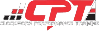 CPT Clockwork Performance Training logo in red, gray, and black on a white background