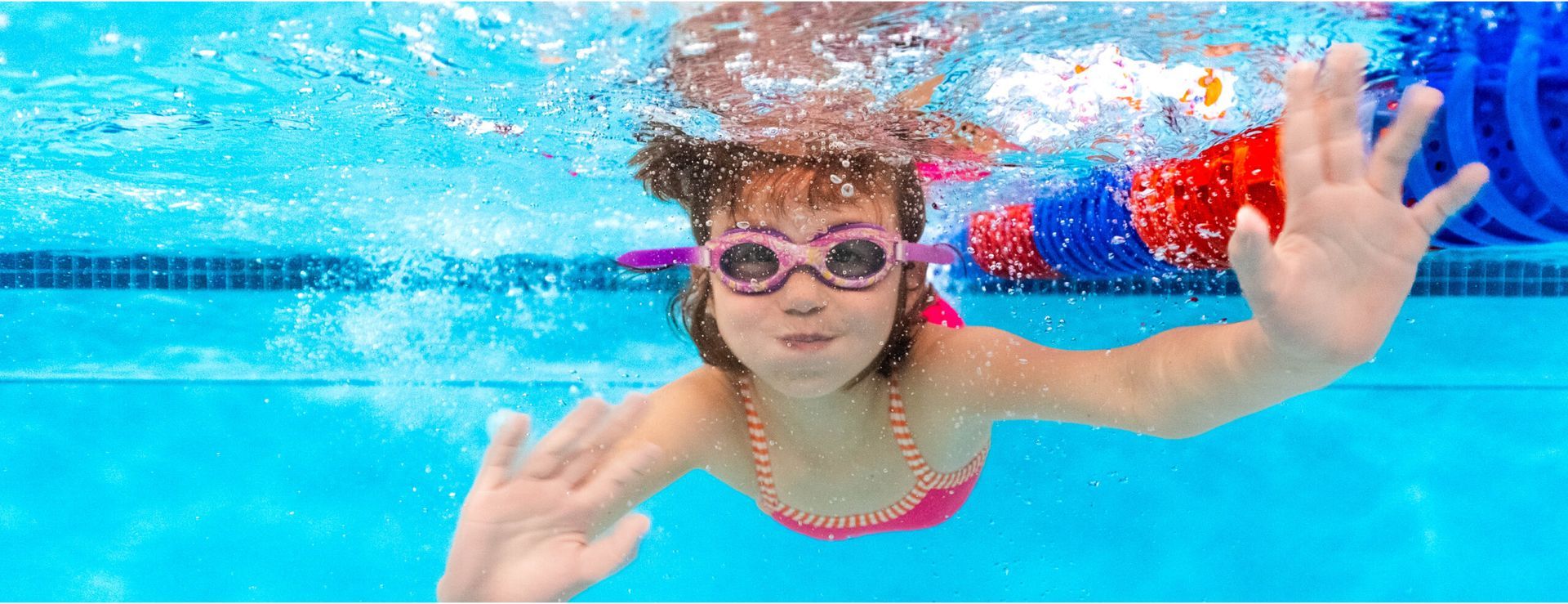 Child practicing floating