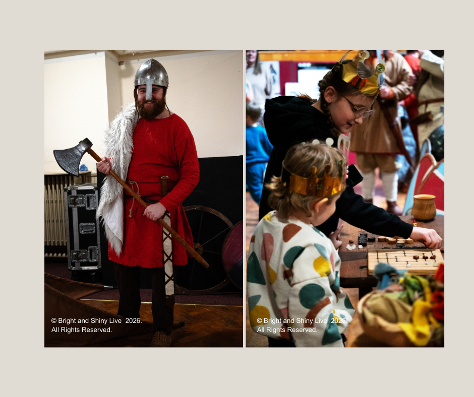 Vikings and children enjoying Havelok Viking event
