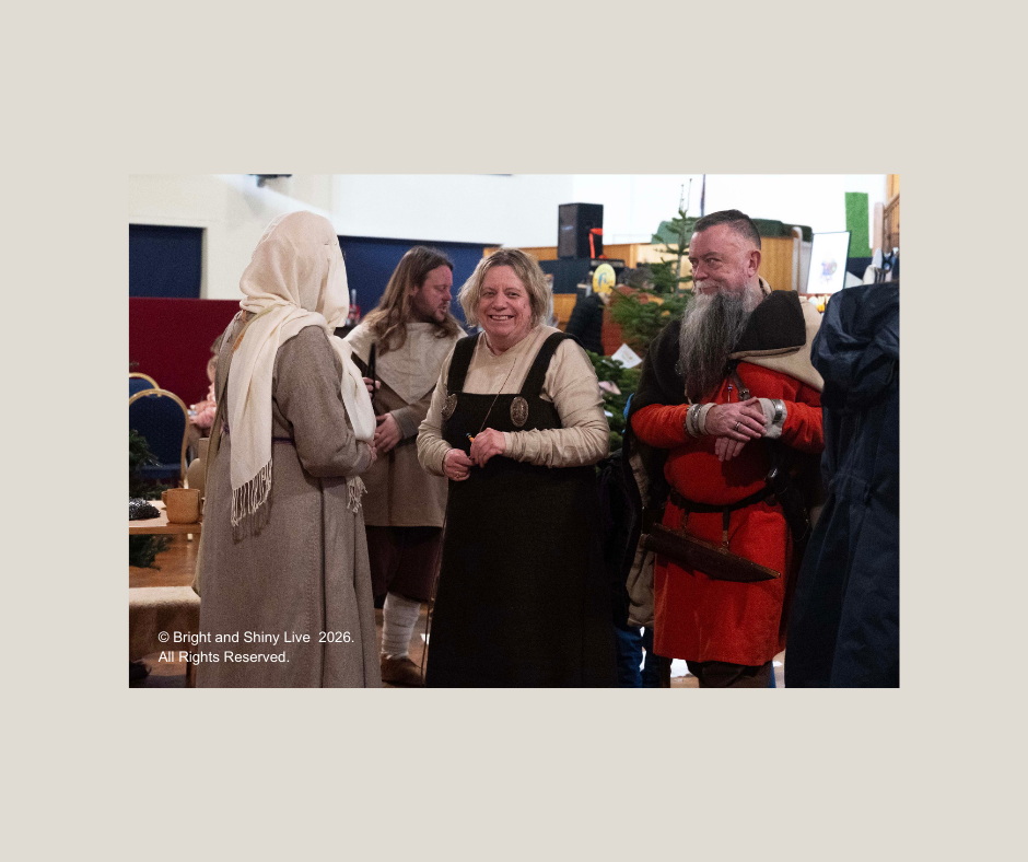 Viking re-enactors laughing at Havelok Viking event