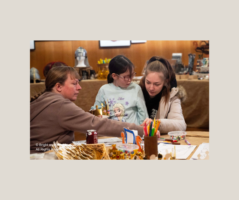 Family enjoying activity at Havelok Viking event
