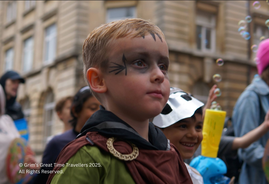Boy is dressed as Viking at Havelok's Viking Event