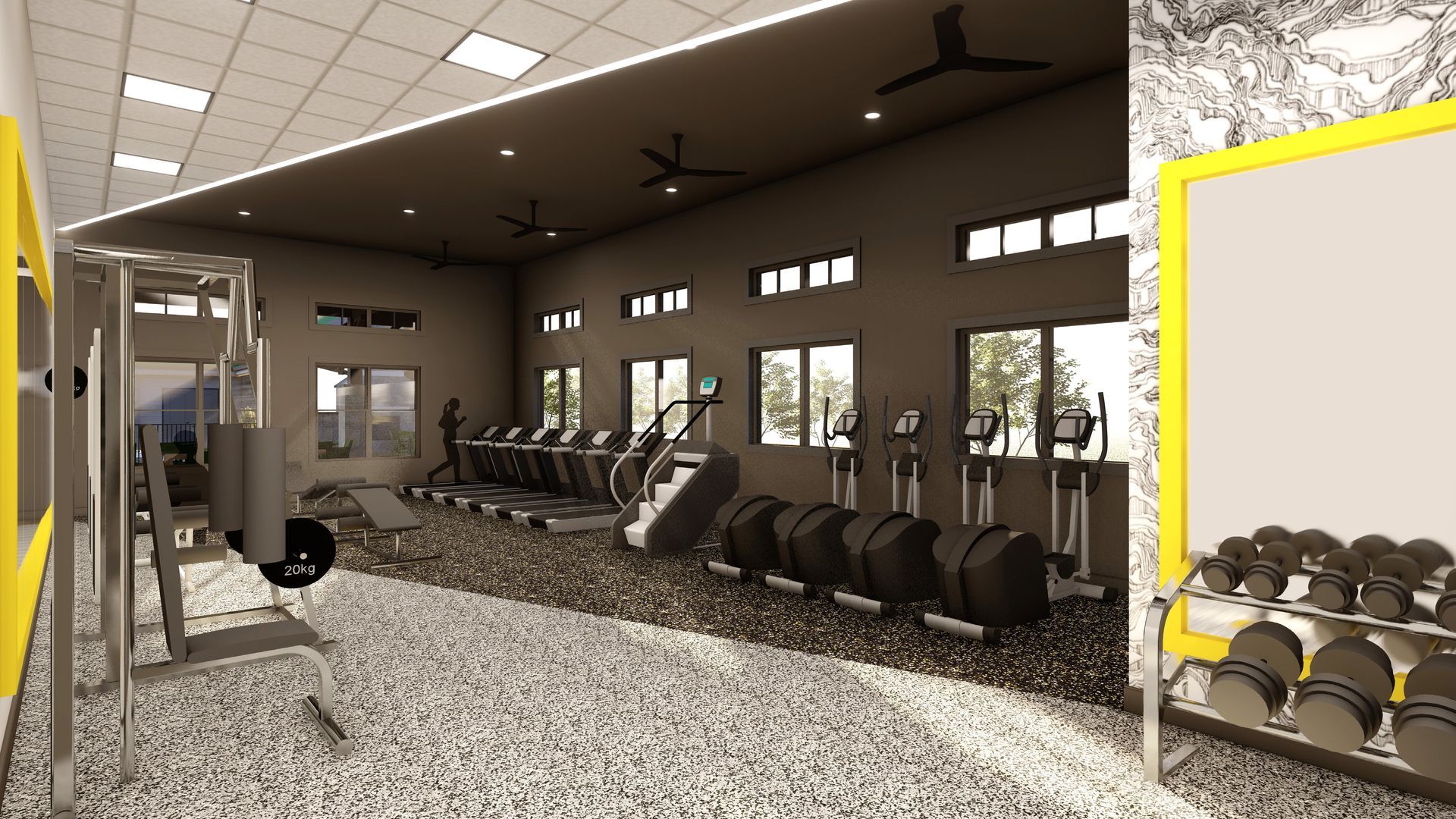 Rendering of the fitness center