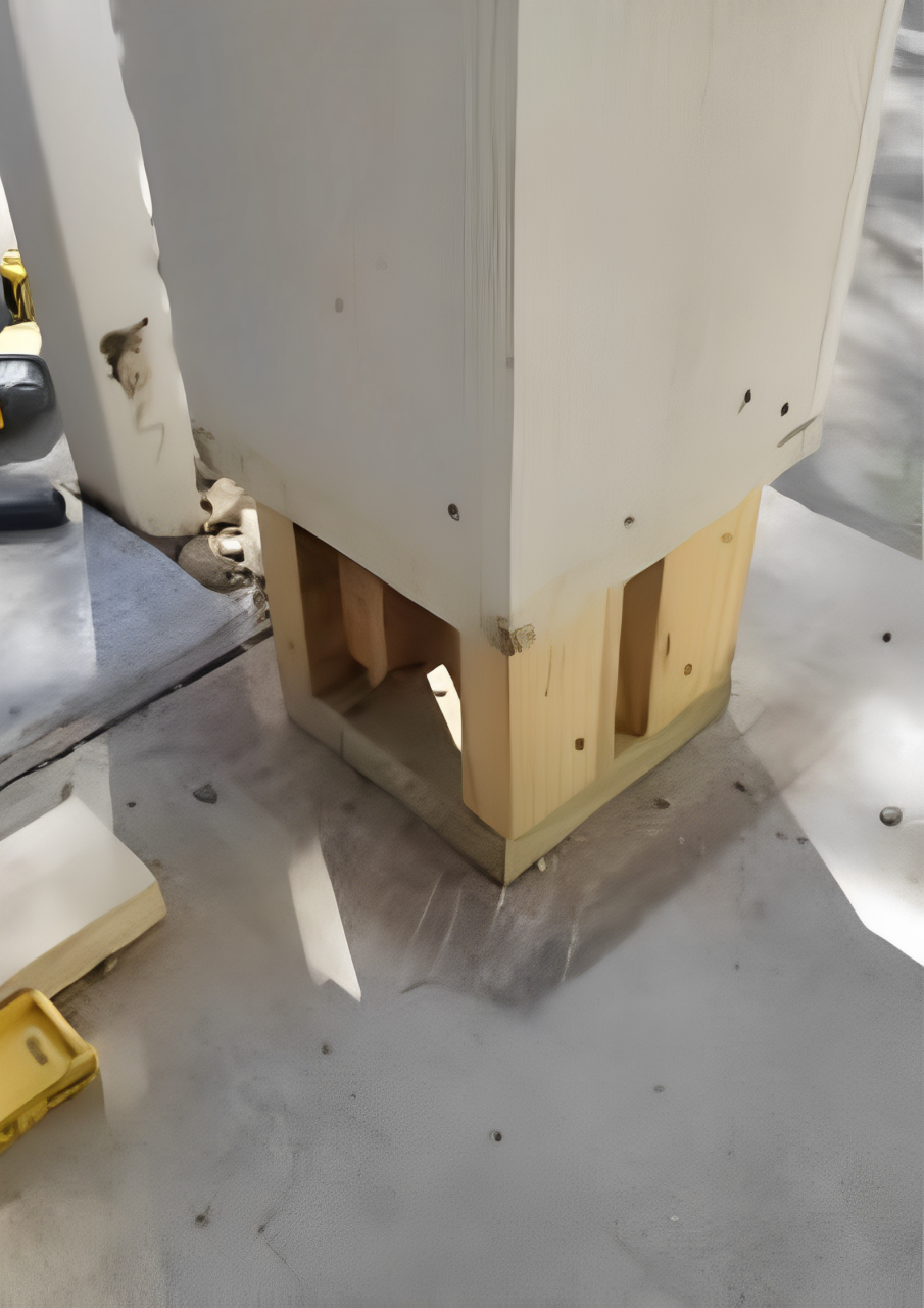 A white box with holes in it is sitting on a table