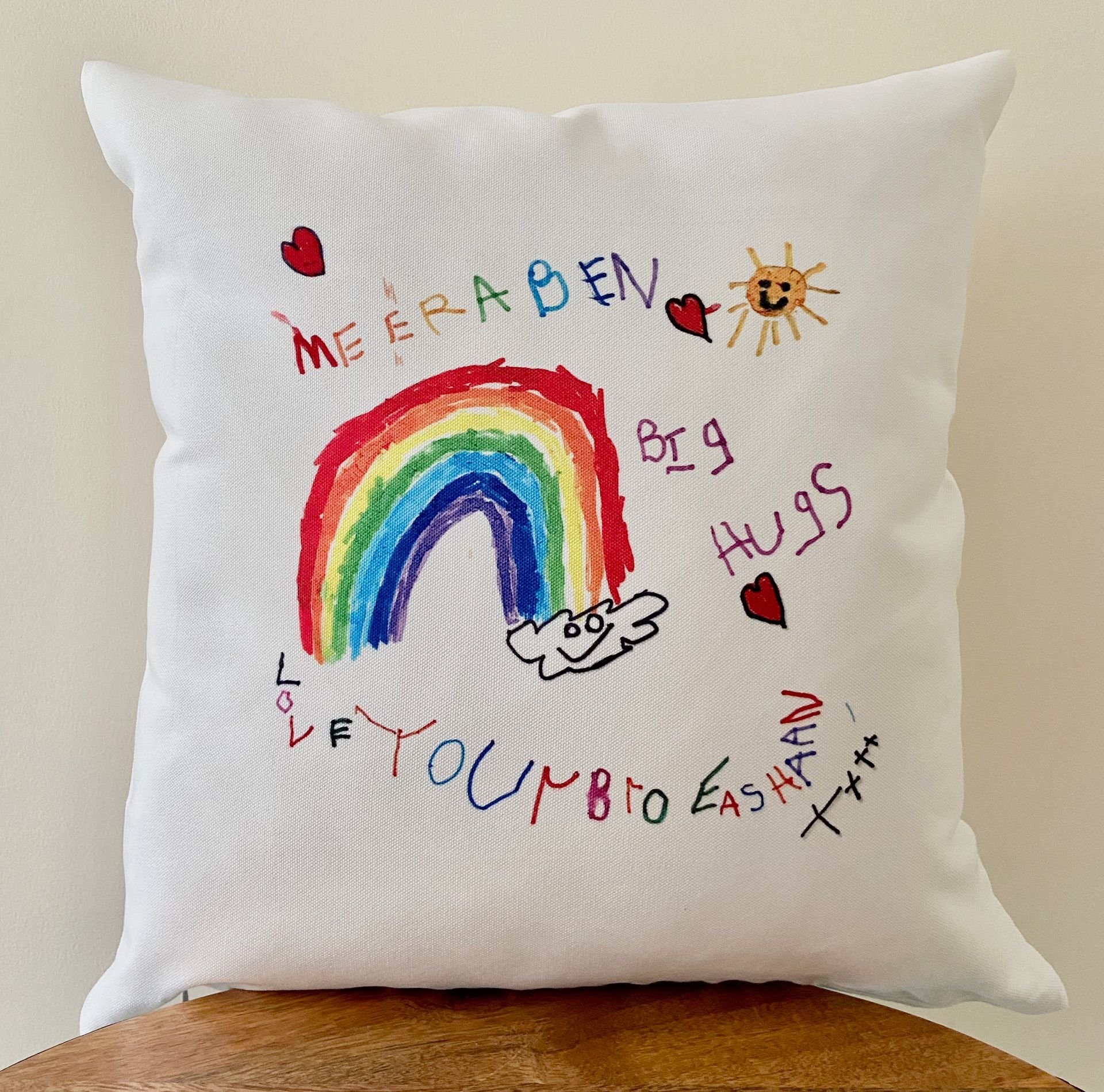 Kid's artwork cushion pillow