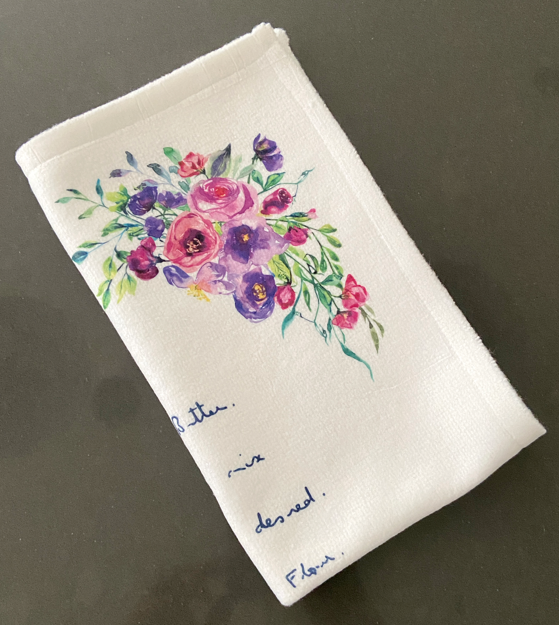 custom handritten recipe tea towel