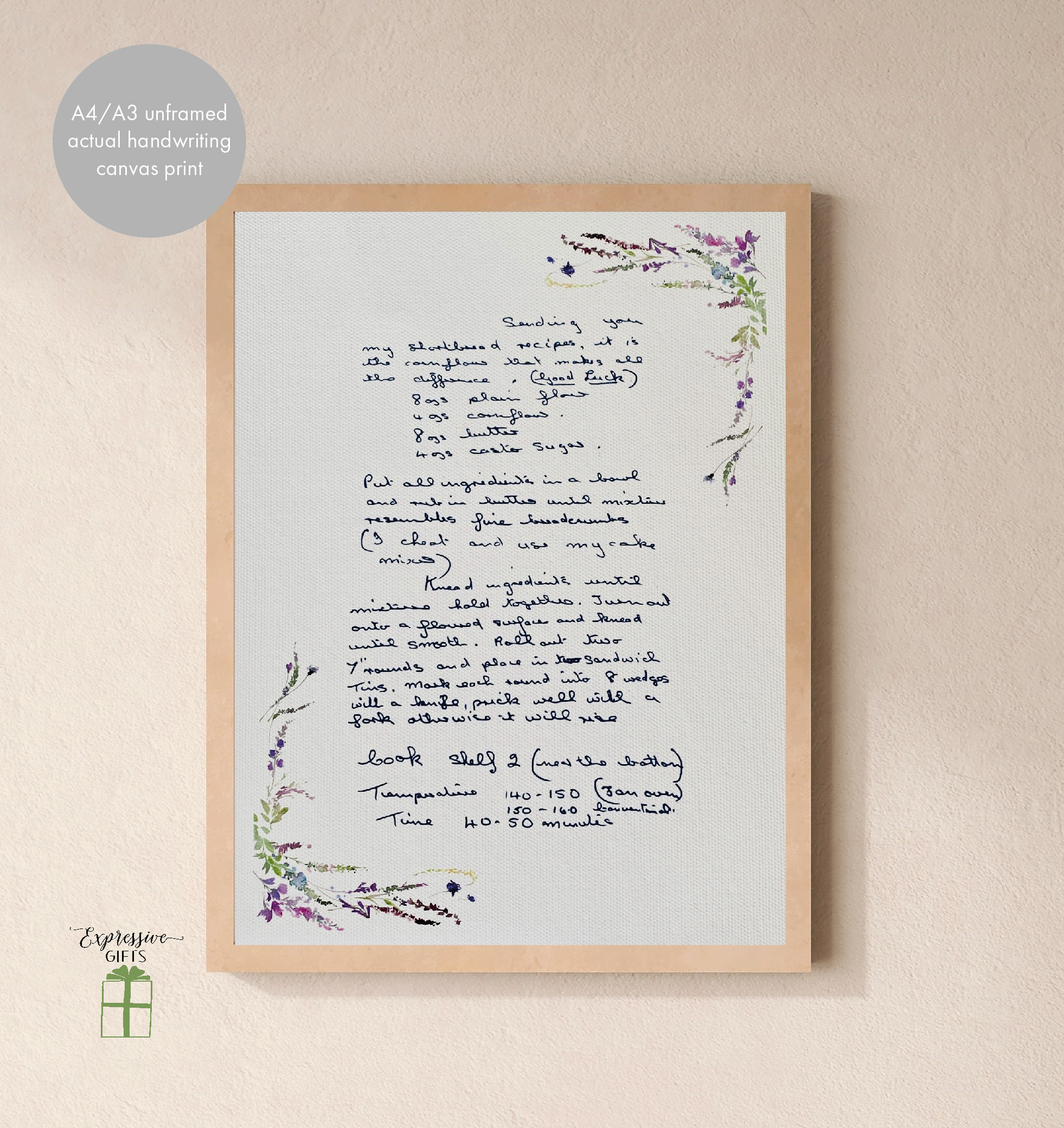 Handwriting canvas print