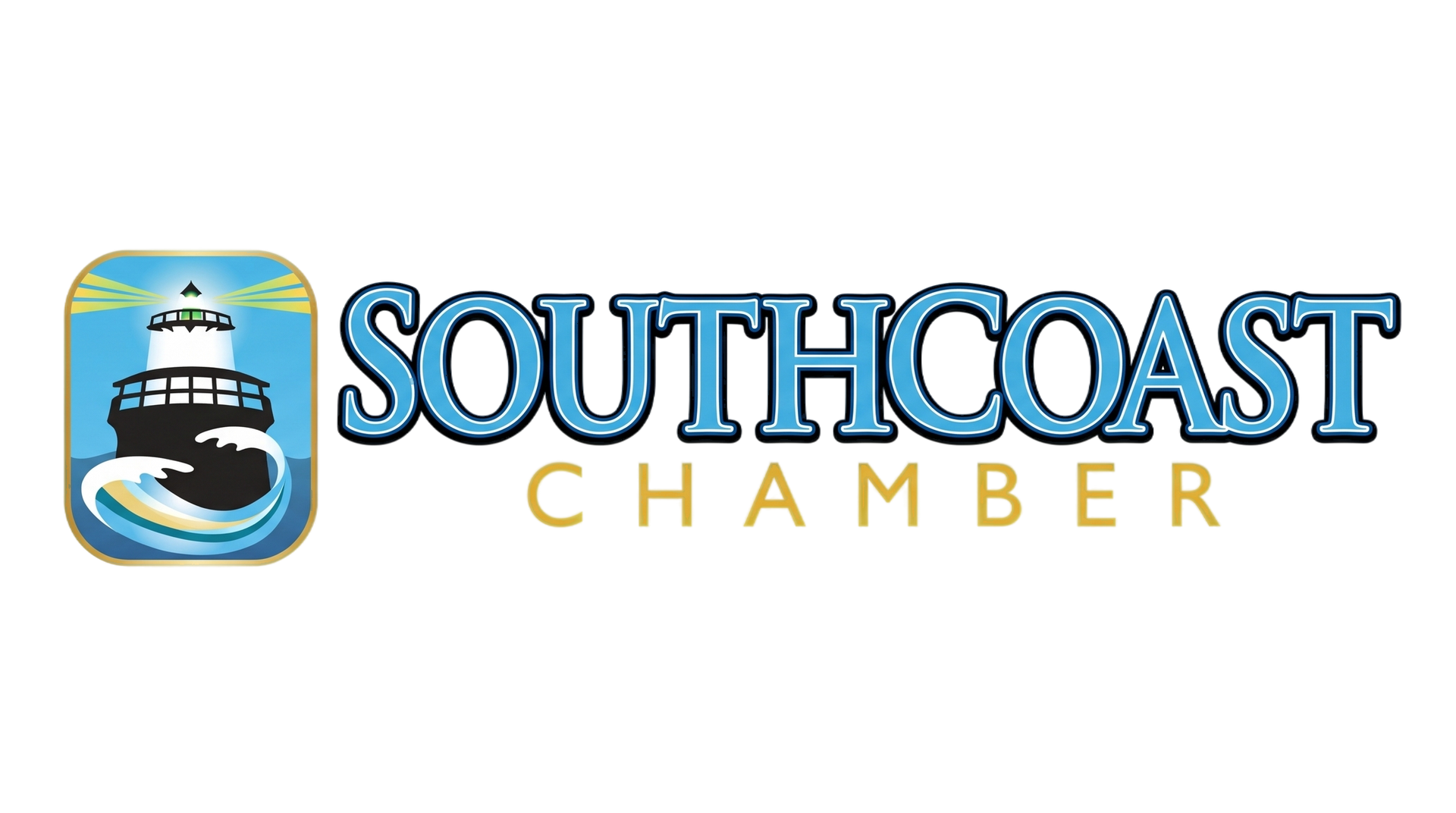 SouthCoast Chamber logo with blue ship icon and teal-and-gold text