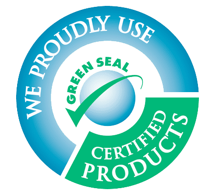 Green Seal certified products logo with blue and green circular badge text