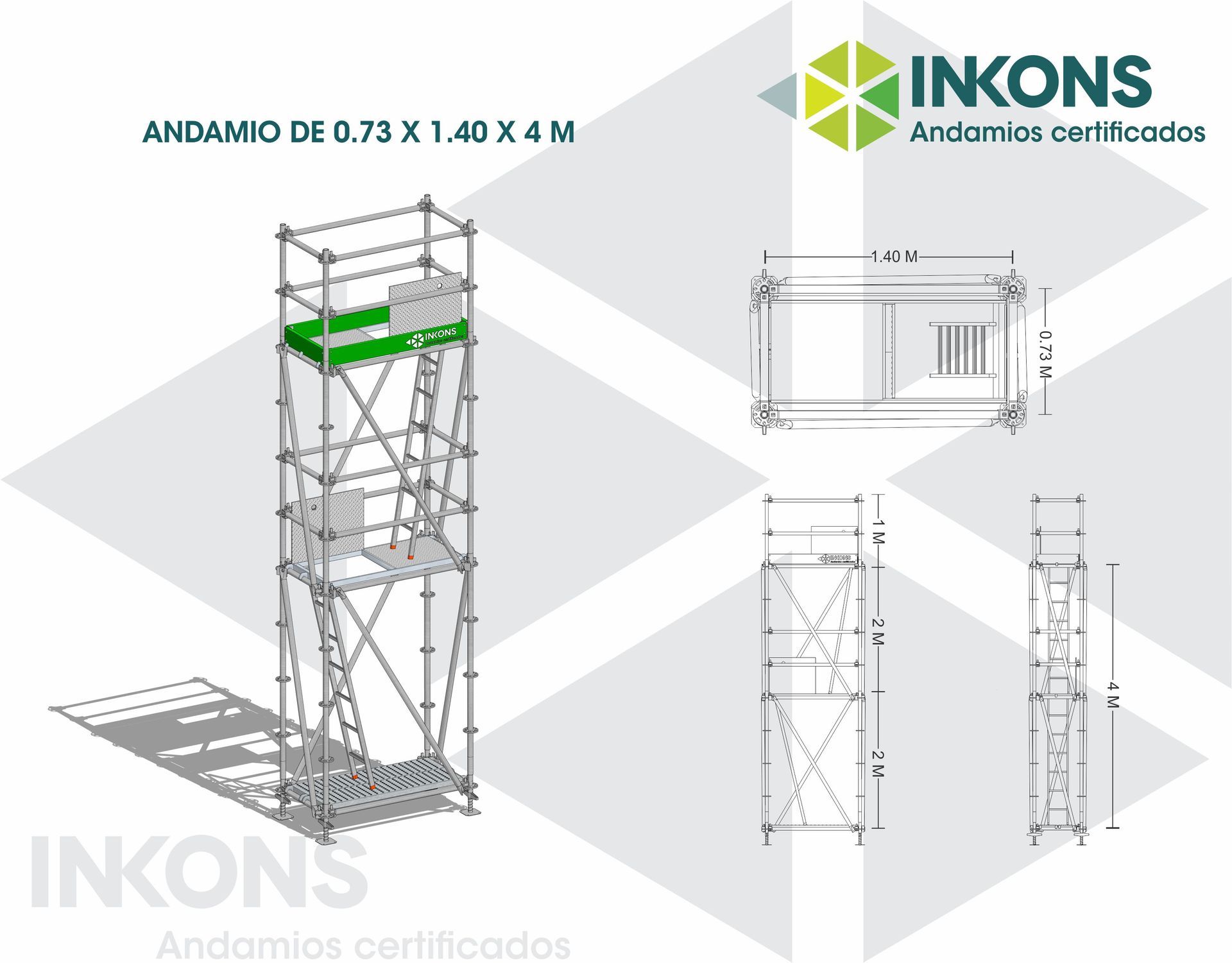 Andamio de 0.73 x 1.40 x 4 M
