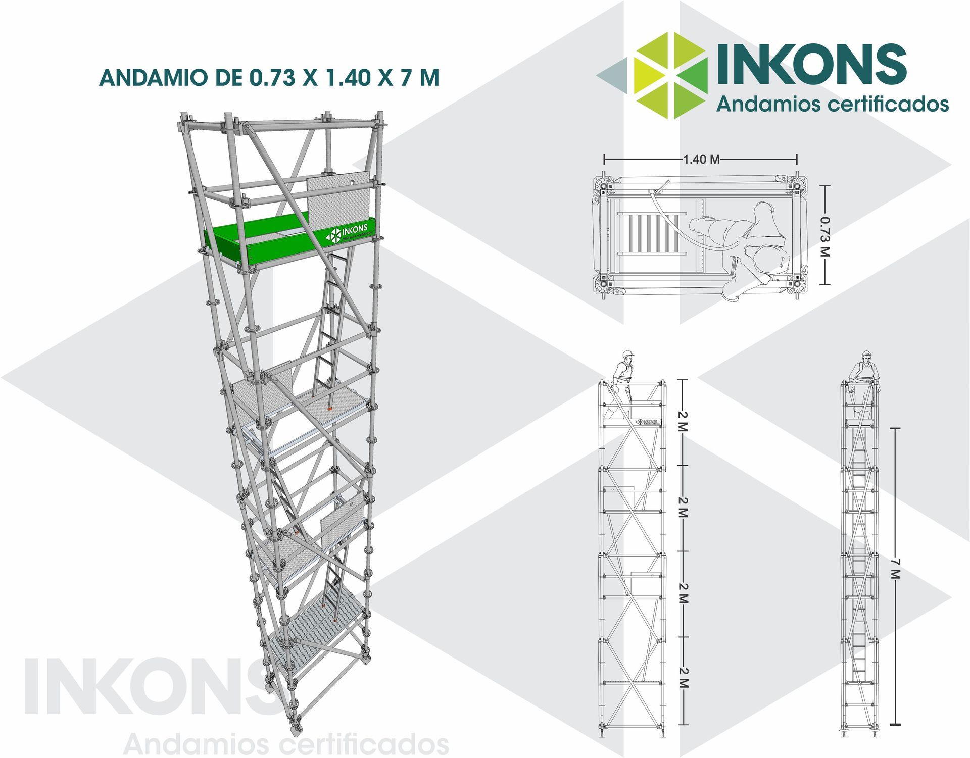 Andamio de 0.73 x 1.40 x 7 M