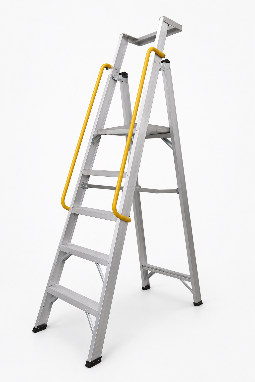 Escalera Tijera con Plataforma en Aluminio