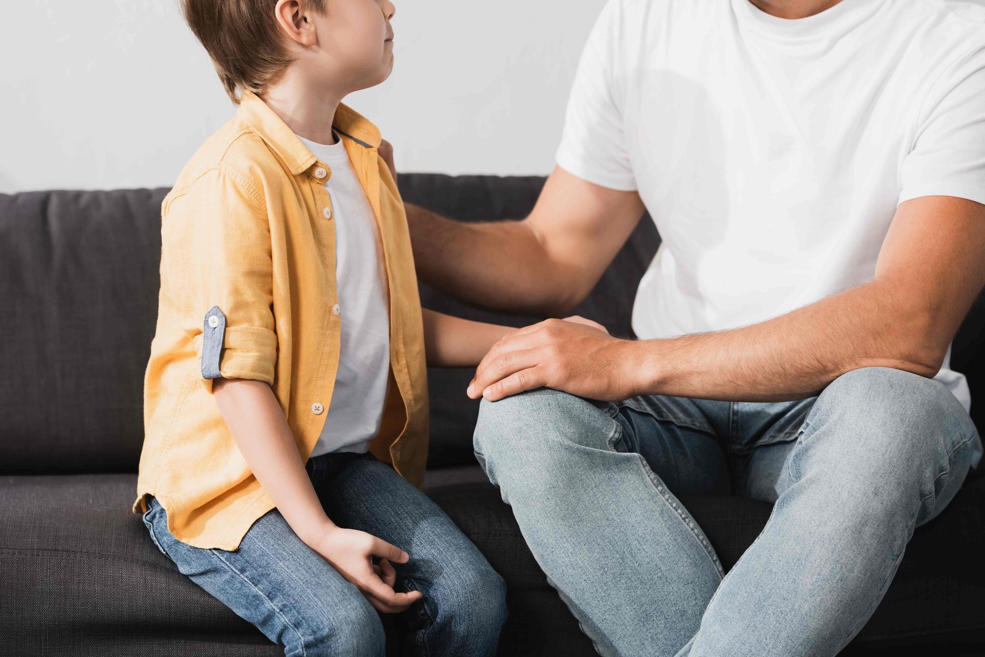 Dad talking with son Dad talking with son