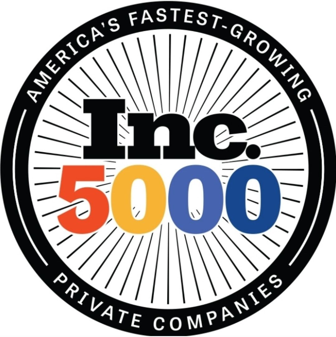 Inc. 5000 logo in black, red, yellow, and blue, with “America’s Fastest-Growing Private Companies” around the seal
