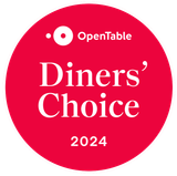 A red circle with the words diners choice 2024 on it