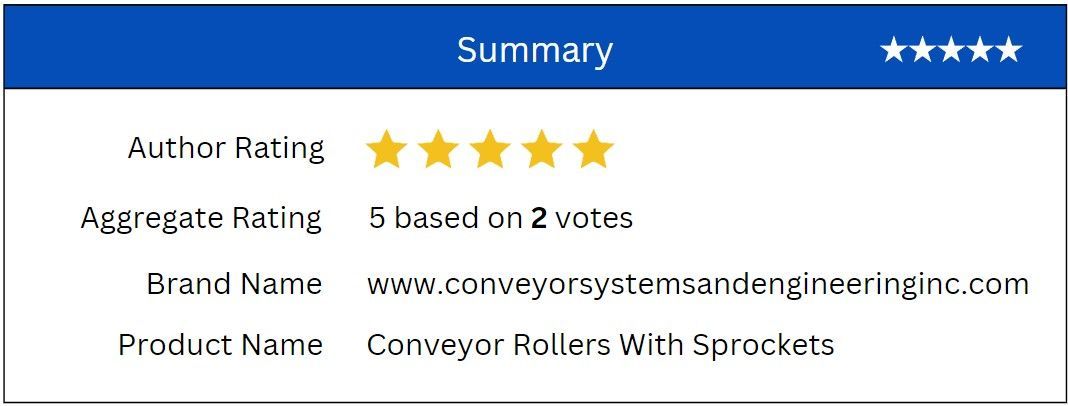 summary conveyor rollers with sprockets