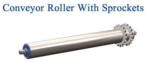 conveyor roller with sprockets