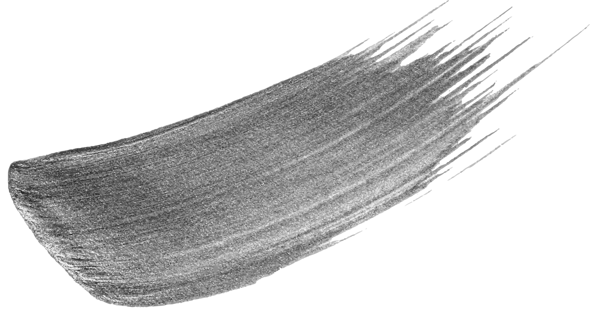 A black and white drawing of a brush stroke on a white background.