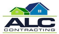 ALC Contracting logo with green and blue house icons above the company name