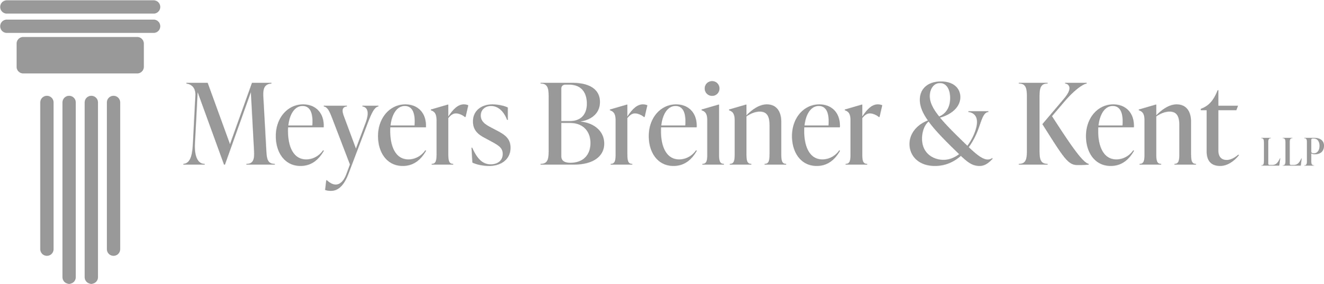 A black and white logo for meyers brunner & kent