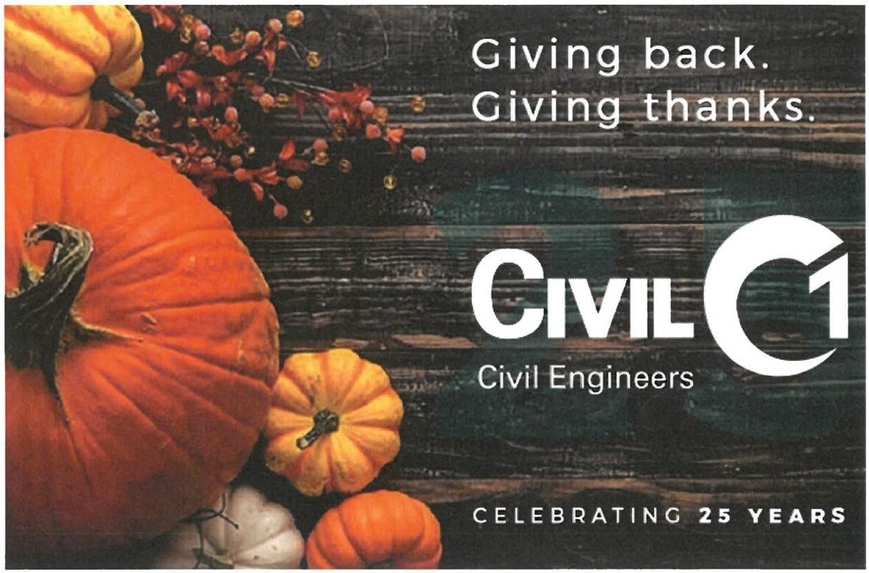 An advertisement for civil engineers celebrating 25 years