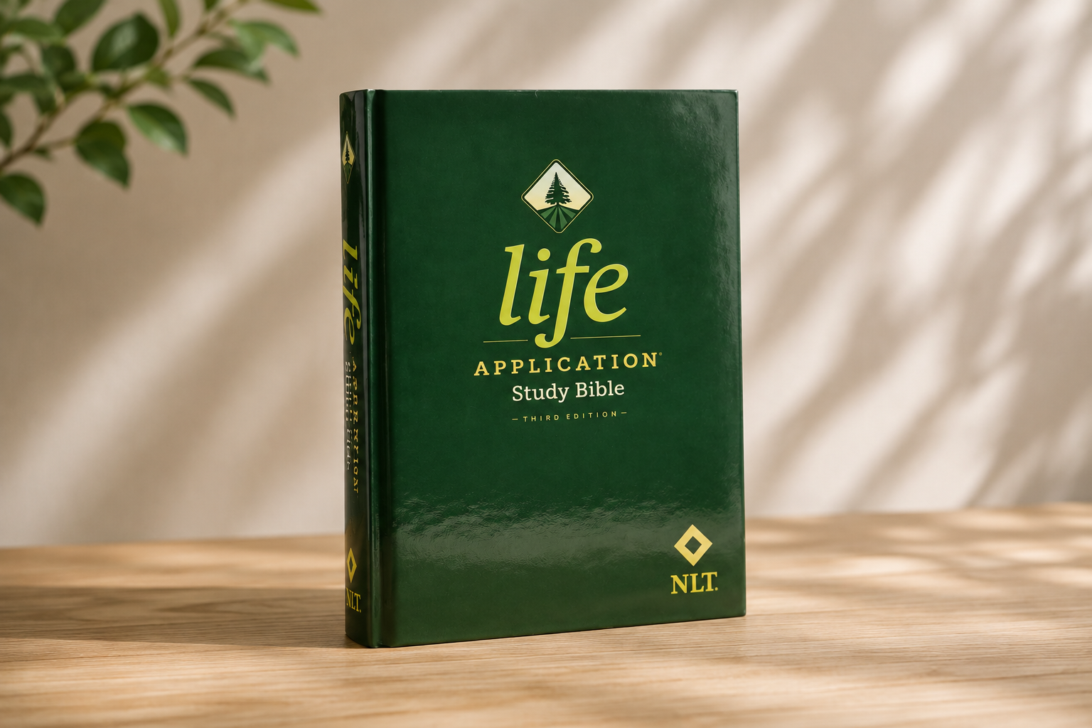 A green bible with the word life on it