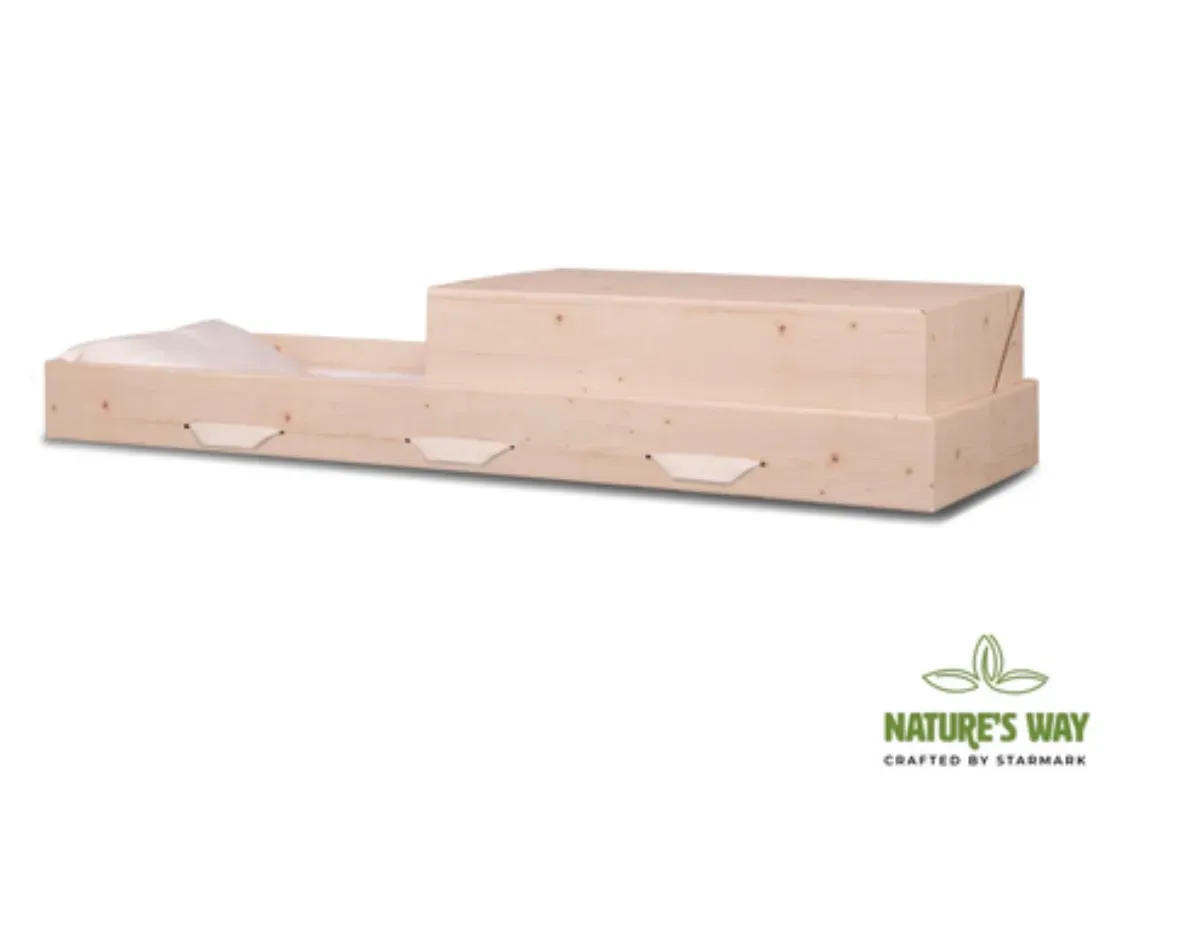 Fiberboard green burial casket
