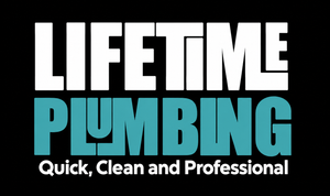 Teal plumbing logo with the tagline “Quick, Clean and Professional”