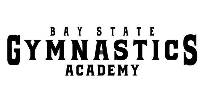 Bay State Gymnastics Academy logo in black and white